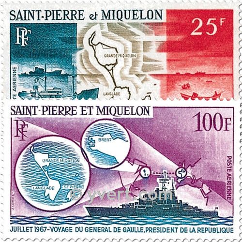 n° 38/39 -  Timbre Saint-Pierre et Miquelon Poste aérienne