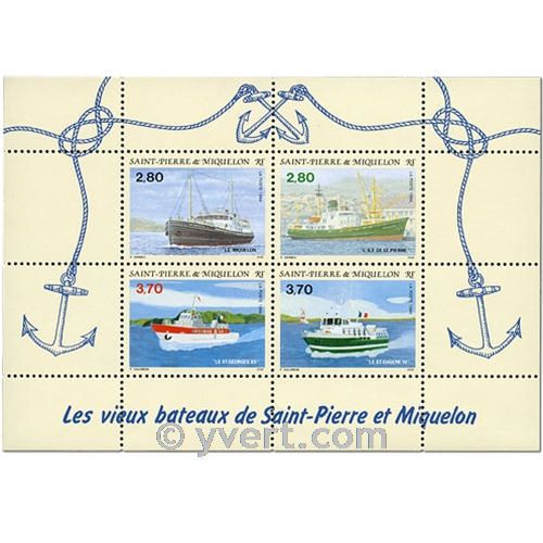 n° 4 -  Timbre Saint-Pierre et Miquelon Bloc et feuillets