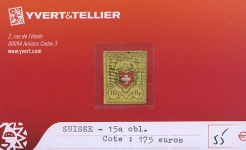 SUISSE - n°15a (oblitéré)