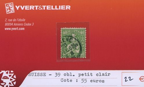 SUISSE - n°39 (oblitéré)
