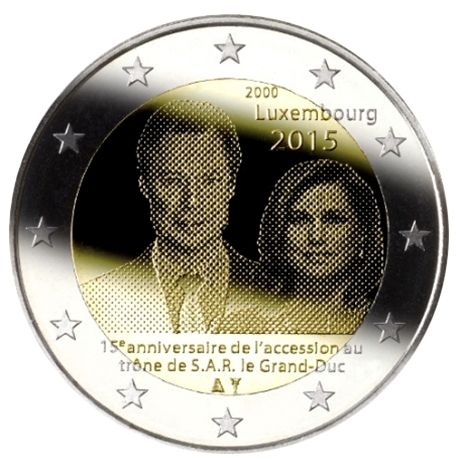 2 EURO COMMEMORATIVE 2015 : LUXEMBOURG (15e anniversaire de l'accession au trône du Grand-Duc Henri)