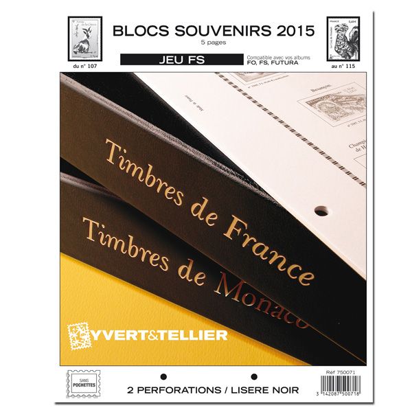 BLOCS SOUVENIRS FS : 2015 (JEUX SANS POCHETTES)