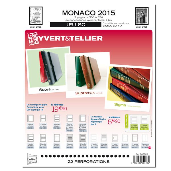 MONACO SC : 2015 (JEUX AVEC POCHETTES)