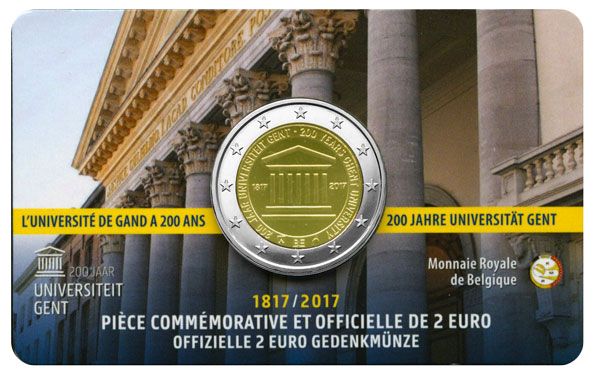 BU : 2 EURO COMMEMORATIVE 2017 : BELGIQUE - Université de Gand (Version francophone)