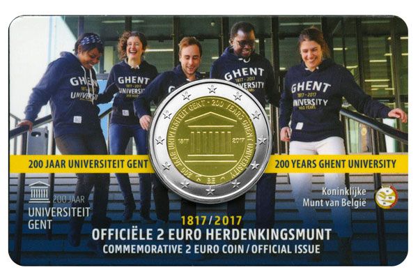 BU : 2 EURO COMMEMORATIVE 2017 : BELGIQUE - Université de Gand (Version flamande)