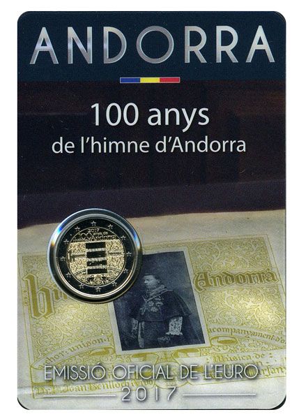 BU : 2 EURO COMMEMORATIVE 2017 (ANDORRE) : 100EME ANNIVERSAIRE DE L´HYMNE D´ANDORRE