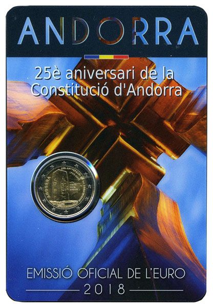 BU : 2 EURO COMMEMORATIVE 2018 : ANDORRE (25e anniversaire de la constitution de Andorre)