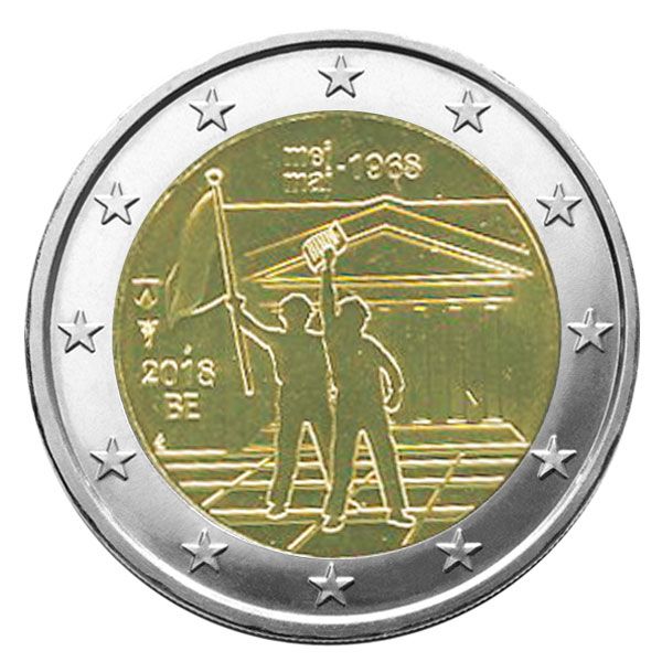 BU : 2 EURO COMMEMORATIVE 2018 : BELGIQUE - 50 ans Mai 68 (Version flamande)