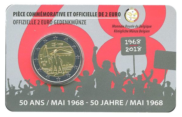 BU : 2 EURO COMMEMORATIVE 2018 : BELGIQUE - 50 ans mai 68 (Version francophone)