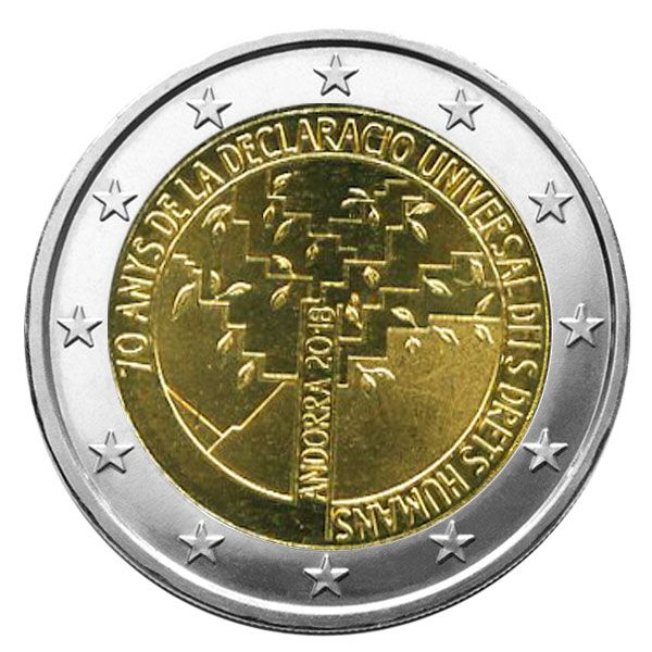 BU : 2 EURO COMMEMORATIVE 2018 : ANDORRE (70 ans Déclaration Universelle Droits de l´Homme)