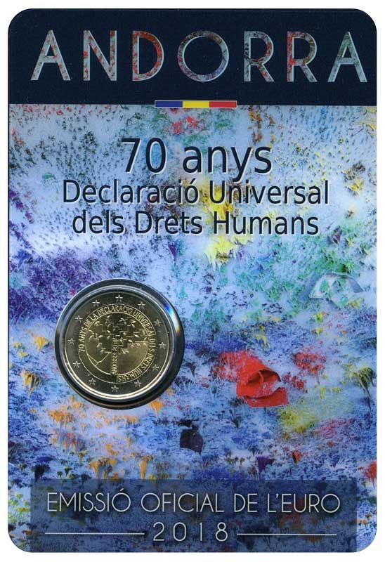 BU : 2 EURO COMMEMORATIVE 2018 : ANDORRE (70 ans Déclaration Universelle Droits de l´Homme)