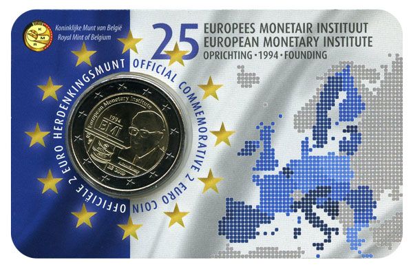 BU : 2 EURO COMMEMORATIVE 2019 : BELGIQUE - 25 ans EMI Institut Monétaire Européen (Version flamande)