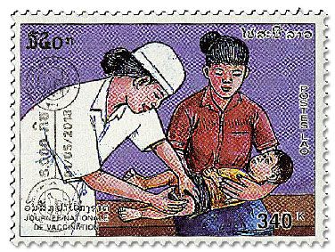 n° 1252A/1253A - Timbre LAOS Poste