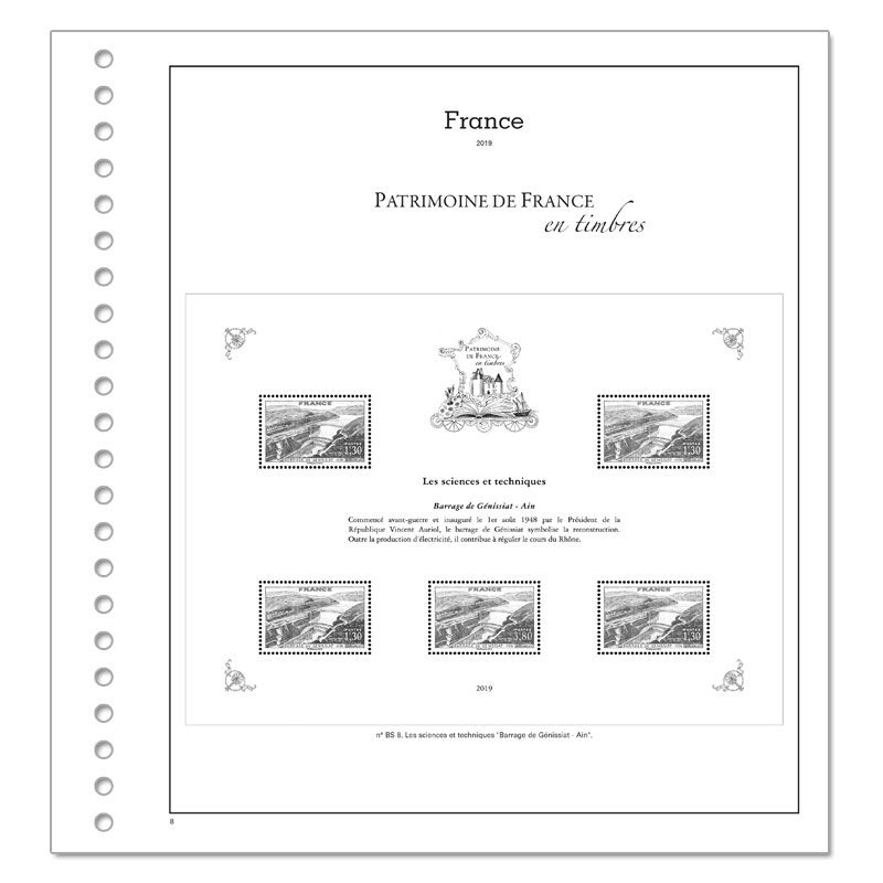 PATRIMOINE DE FRANCE EN TIMBRES SC : 2019 (JEUX AVEC POCHETTES)