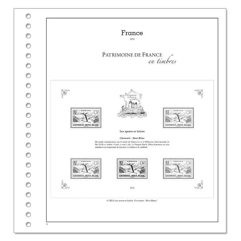 PATRIMOINE DE FRANCE EN TIMBRES SC : 2019 (JEUX AVEC POCHETTES)