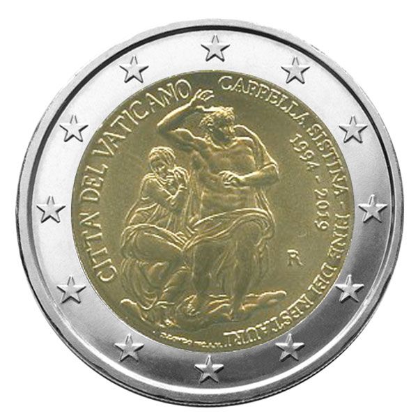 BU : 2 EURO COMMEMORATIVE 2019 : VATICAN (25e anniversaire de la fin de la restauration de la chapelle Sixtine)