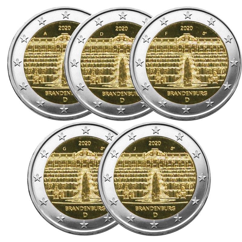 2 EURO COMMEMORATIVE 2020 : ALLEMAGNE - Presidence du BRANDEBOURG au Bundesrat (5 pièces)