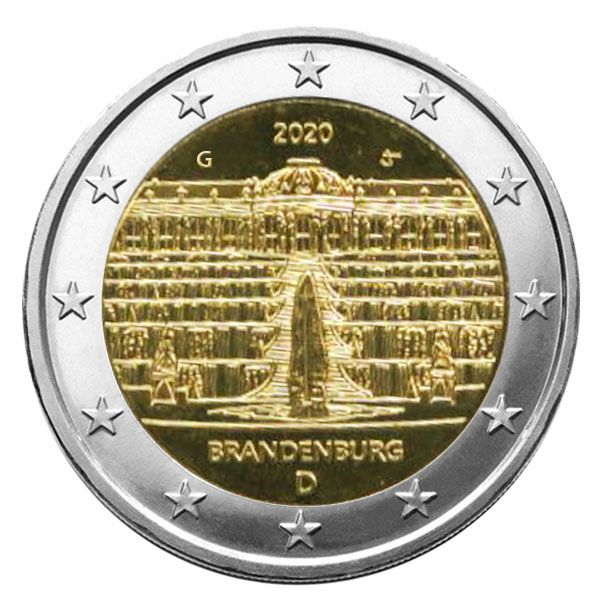 2 EURO COMMEMORATIVE 2020 : ALLEMAGNE - Presidence du BRANDEBOURG au Bundesrat (5 pièces)