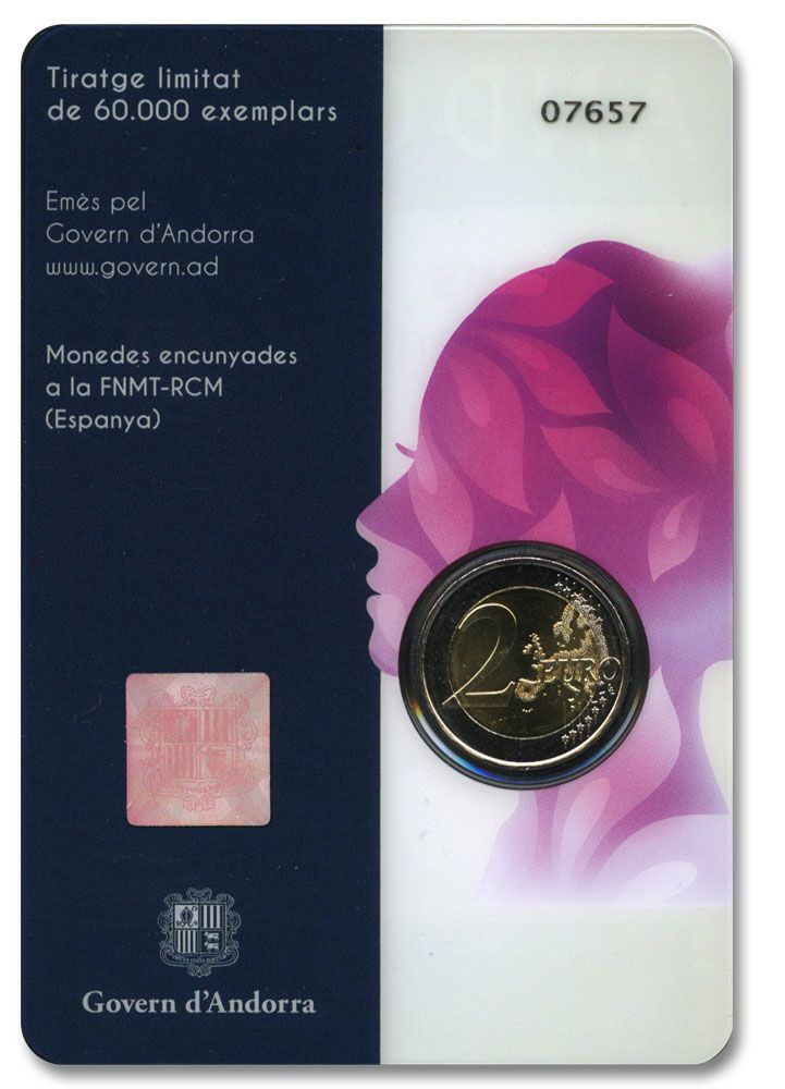 BU : 2 EURO COMMEMORATIVE 2020 : ANDORRE (50 ans du Suffrage Universel Féminin en Andorre)