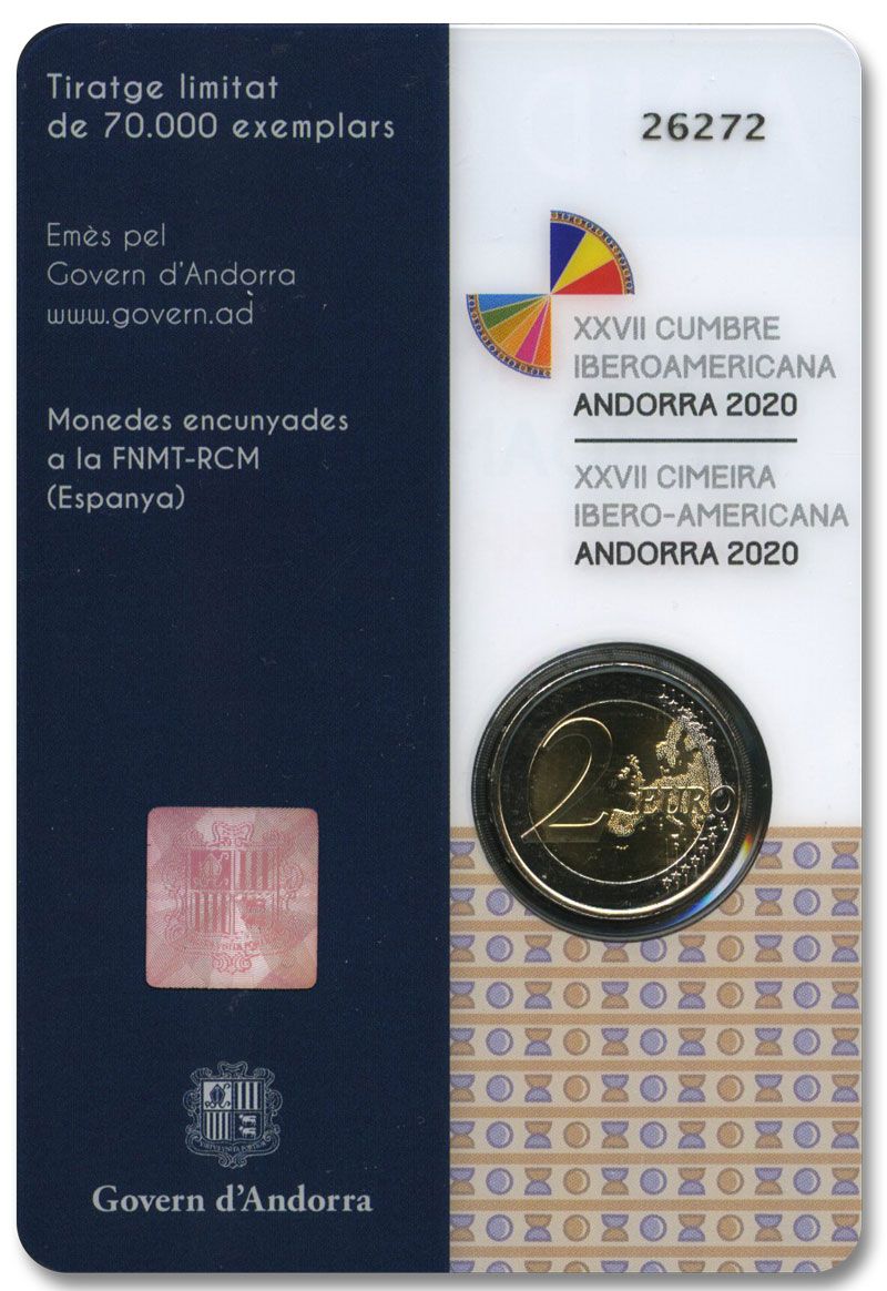 BU : 2 EURO COMMEMORATIVE 2020 : ANDORRE (XVII Sommet Ibérico-Americain à Andorre)