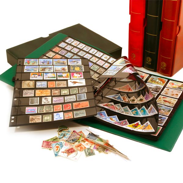 Album INITIA : étui + reliure (Classeur à anneaux pour timbres)