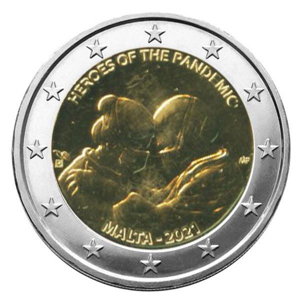 BU : 2 EURO COMMEMORATIVE 2021 : MALTE (Héros de la pandémie)