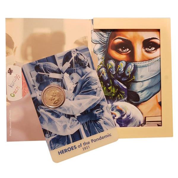 BU : 2 EURO COMMEMORATIVE 2021 : MALTE (Héros de la pandémie)