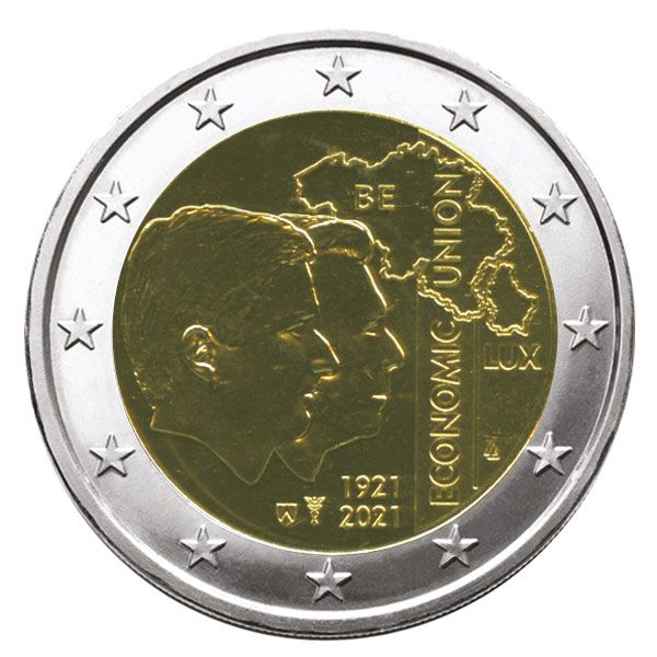 BU : 2 EURO COMMEMORATIVE 2021 : BELGIQUE - UNION ECONOMIQUE AVEC LE LUXEMBOURG (Version flamande)