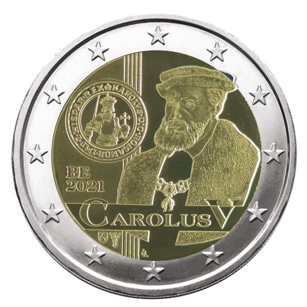 BU : 2 EURO COMMEMORATIVE 2021 : BELGIQUE - Règne de Charles V (Version française)