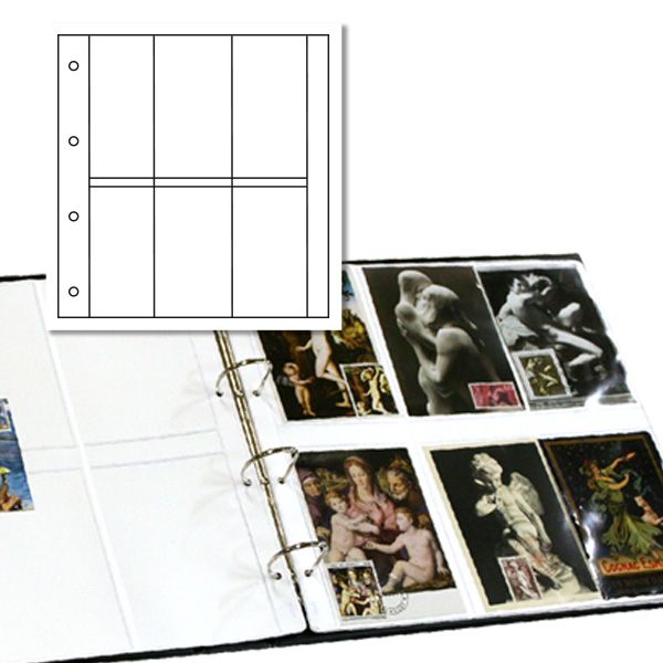 Recharges ALBUM CP LUXE : 6 cases verticales (Cartes Postales anciennes)