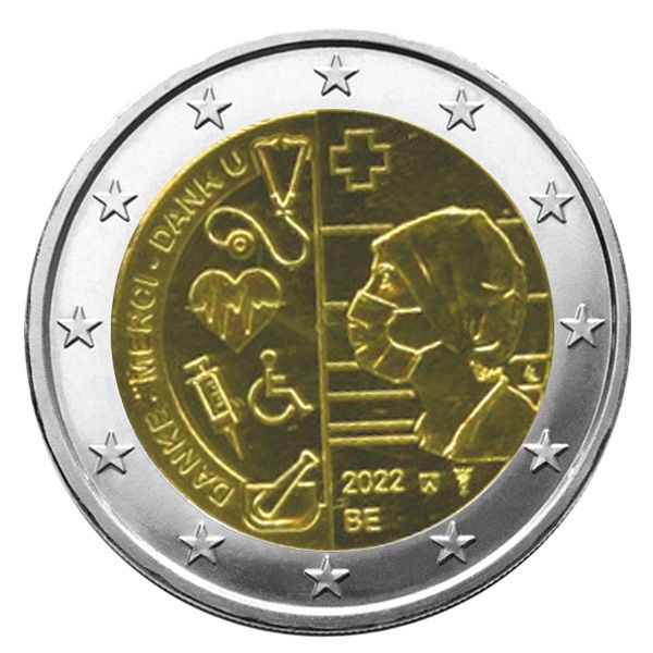 BU : 2 EURO COMMEMORATIVE 2022 : BELGIQUE - MERCI AU PERSONNEL HOSPITALIER (Version francophone)