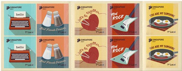 n° 2494/2493 et n° 2494/2498 (les 10 valeurs) - Timbre SINGAPOUR Poste