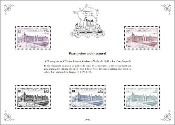 Blocs PATRIMOINE DE FRANCE EN TIMBRES (2022)