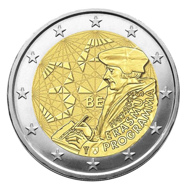 BU : 2 EURO COMMEMORATIVE 2022 COINCARD : BELGIQUE - 35 ANS DU PROGRAMME ERASMUS (Version francophone)