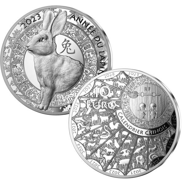 10 EUROS ARGENT - ANNEE DU LAPIN (2023)