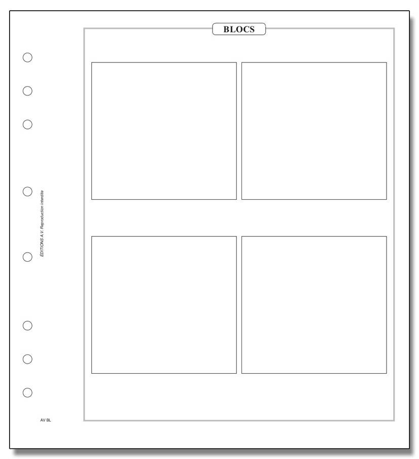 Feuille AV : pour 4 blocs (CNEP, FFAP, etc.) (x10) - AV EDITIONS®