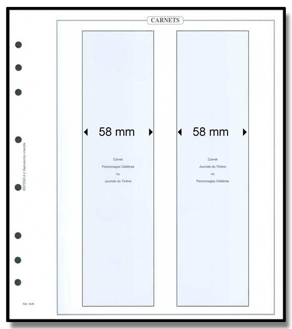 Feuille AV : pour 2 carnets personnages célèbres et journée du timbre (x10) - AV EDITIONS®