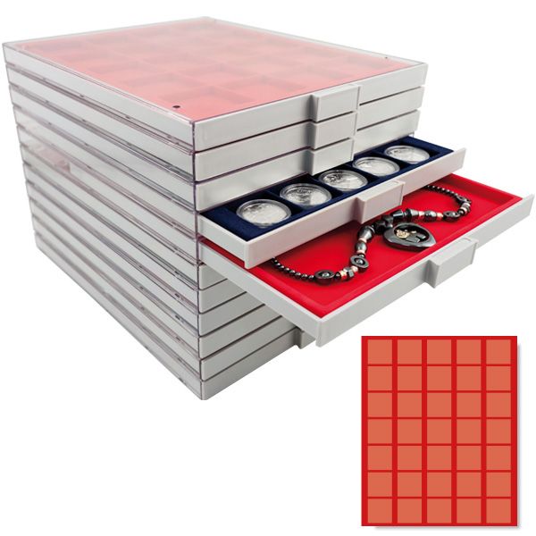 MEDAL CASE: 35 COMPARTMENTS