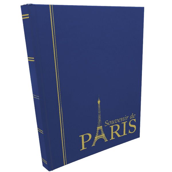 PERFECTA : Classeur fixe pour timbres Souvenir de Paris (Petit modèle-Pages Noires-16p.) Lot de 3