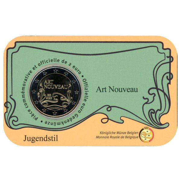 BU : 2 EURO COMMEMORATIVE 2023 COINCARD : BELGIQUE - ART NOUVEAU (Version francophone)