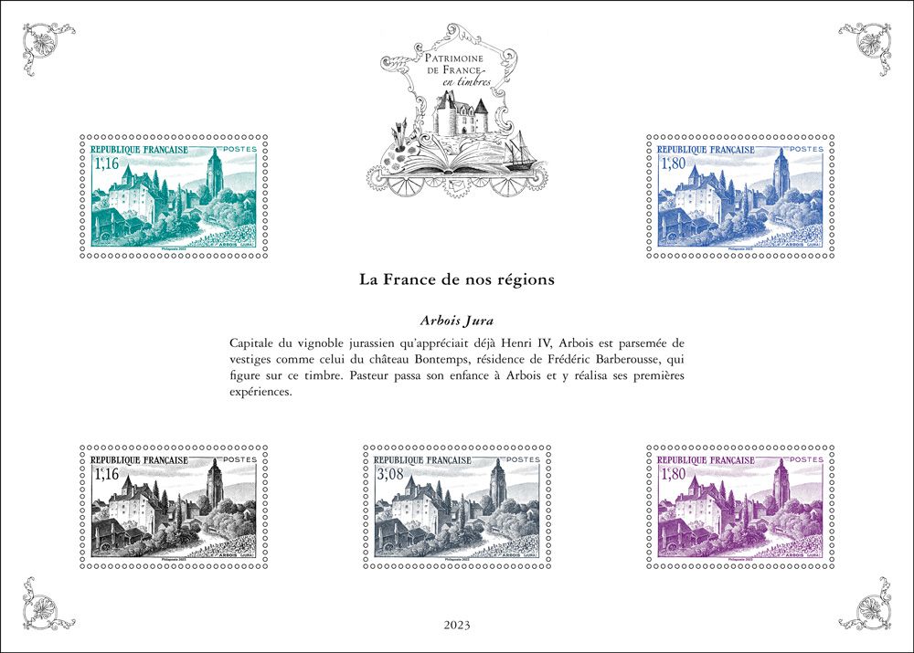 Blocs PATRIMOINE DE FRANCE EN TIMBRES (2023)