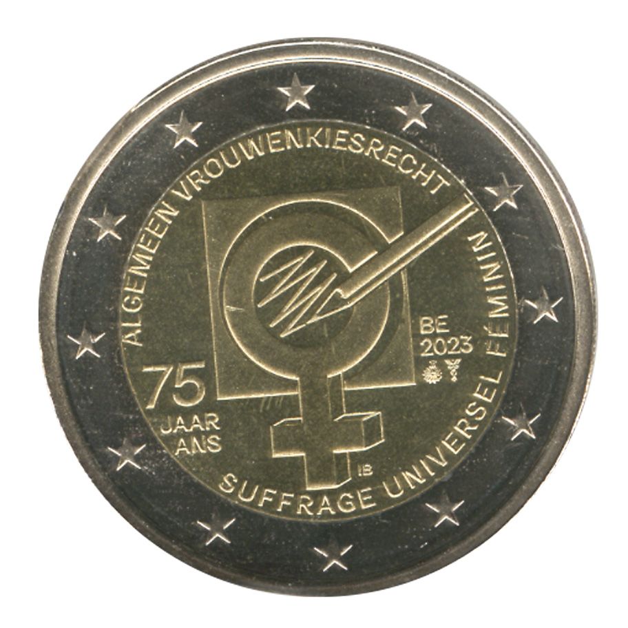 BU : 2 EURO COMMEMORATIVE 2023 COINCARD : BELGIQUE - SUFFRAGE UNIVERSEL DES FEMMES  (Version flamande)