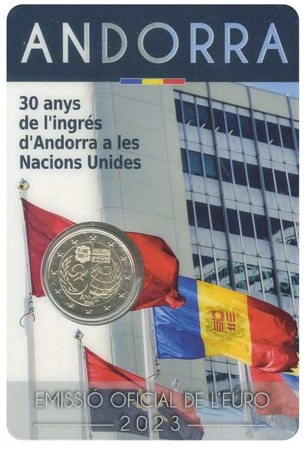 BU : 2 EURO COMMEMORATIVE 2023 : ANDORRE (30 ans de l'entrée à l'ONU)