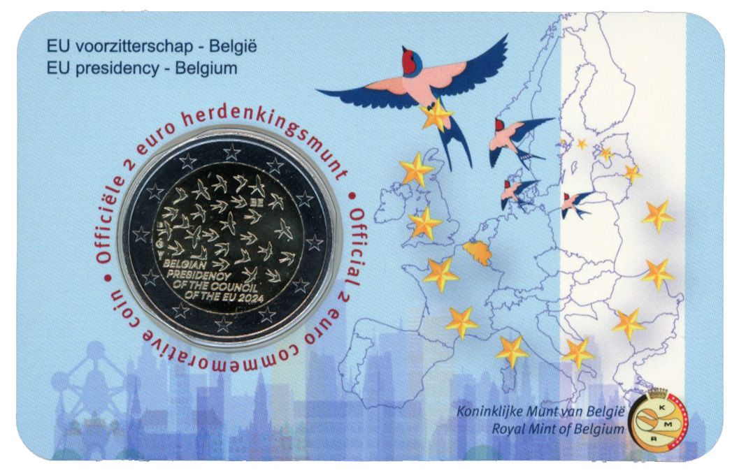 BU : 2 EURO COMMEMORATIVE 2024 COINCARD : BELGIQUE - PRESIDENCE DE L'UNION EUROPEENNE  (Version flamande)