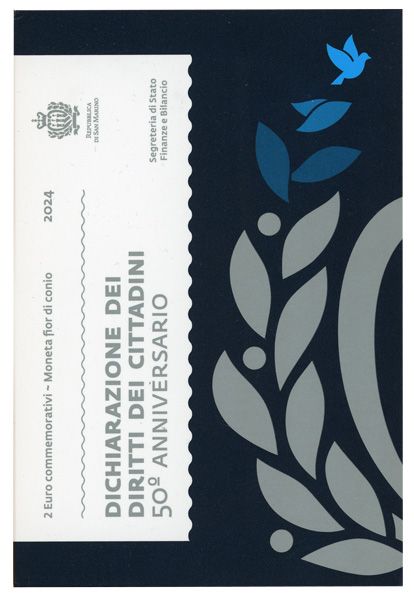 BU : 2 EURO COMMEMORATIVE 2024 : SAINT-MARIN (Déclaration des droits des citoyens)