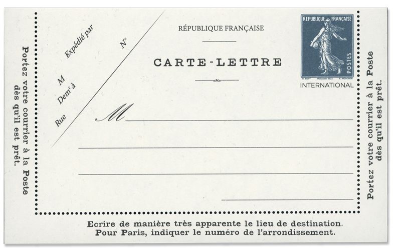 France : CARTE LETTRE SEMEUSE CAMEE