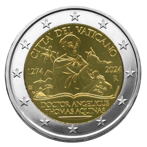 BU : 2 EURO COMMEMORATIVE 2024 : VATICAN (750 ans de la Mort de St Thomas d´Aquin