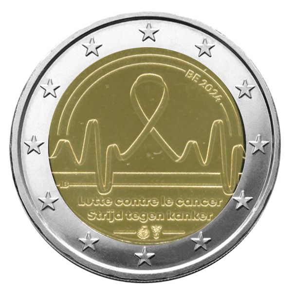 BU : 2 EURO COMMEMORATIVE 2024 COINCARD : BELGIQUE - LUTTE CONTRE LE CANCER  (Version flamande)