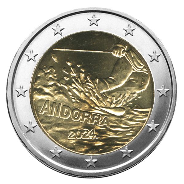 BU : 2 EURO COMMEMORATIVE 2024 : ANDORRE (100 Ans du ski à Andorre)