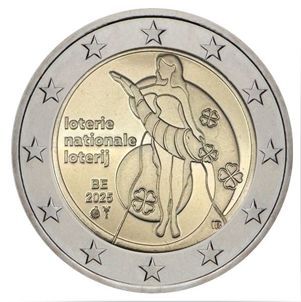 BU : 2 EURO COMMEMORATIVE 2025 COINCARD : BELGIQUE - LOTERIE NATIONALE DE BELGIQUE   (Version flamande)